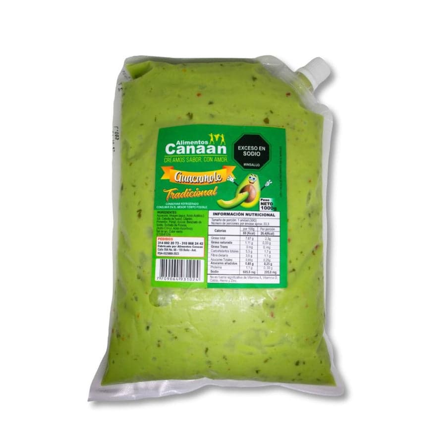 Empaque de guacamole Canaan de un kilogramo