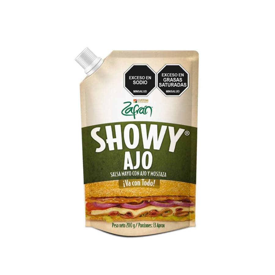 Envase de salsa de ajo Zafrán de 200 gramos